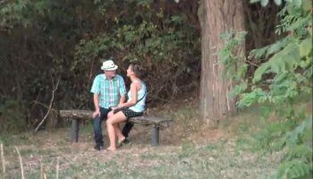 Cutie GF assfuck while having a picnic in the woods